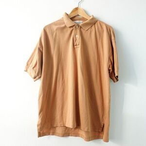 Vintage Bloomingdales Mens Shirt Medium Beige Polo PETERBOROUGH ROW Baggy Sporty